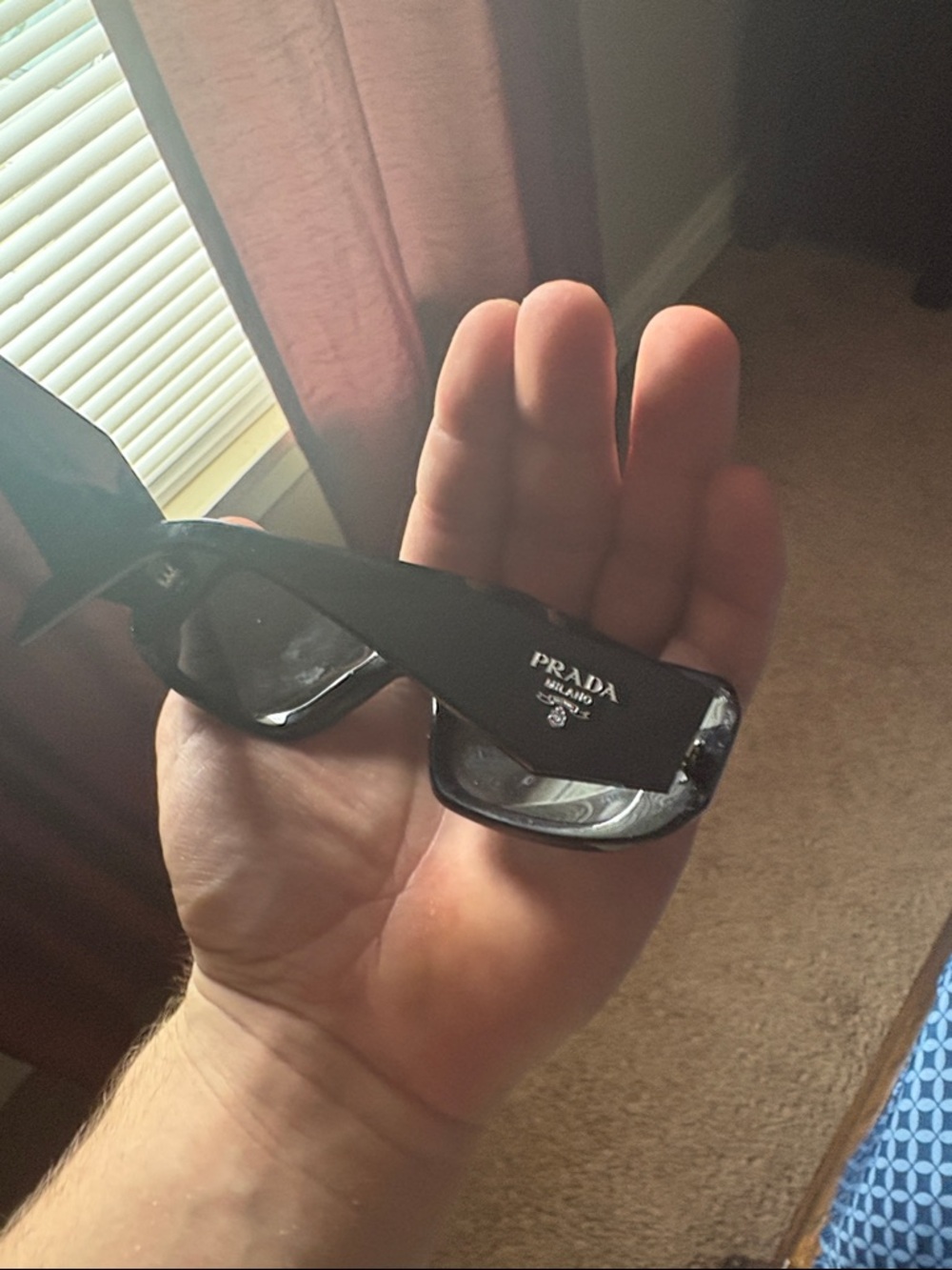 Prada Black Logo Temple Sunglasses - Picture 4 of 5